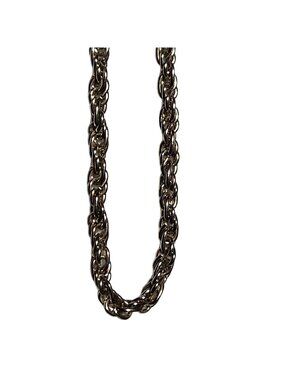 Classic Chunky Rope Chain Necklace Silver Tone Minimalist Fashion Jewelry Women